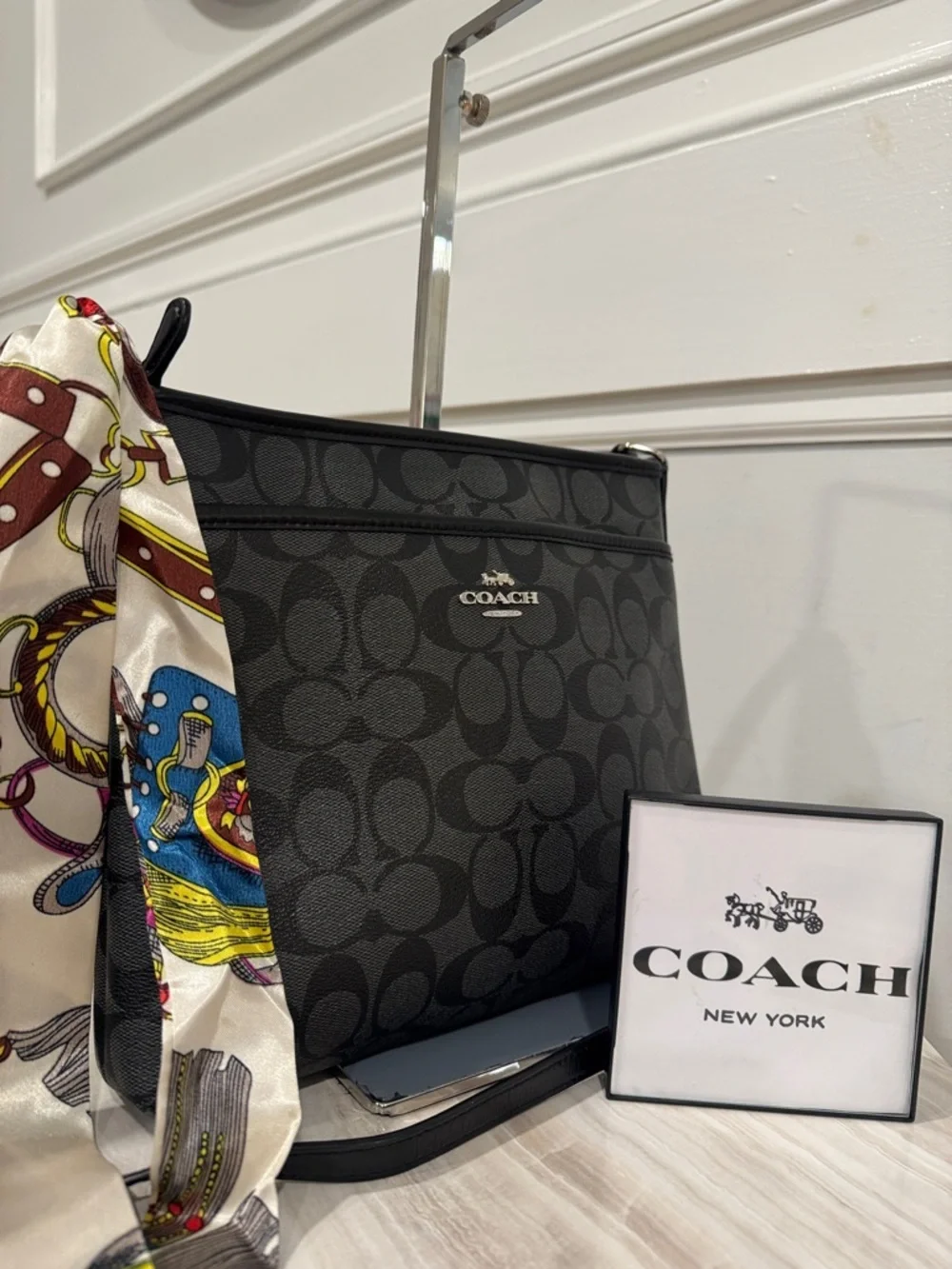 Coach Bag Black File Signature Crossbody Bag